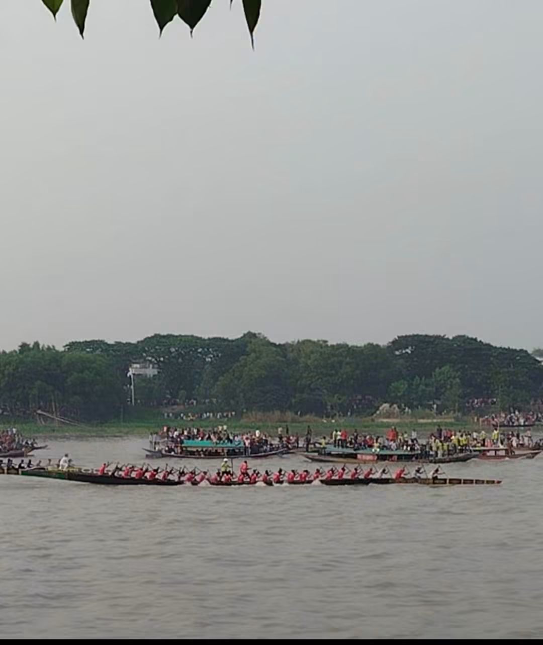 কালীগঙ্গায় নৌকাবাইচ: বৈঠার ছন্দে ছুটল ২২ নৌকা